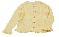 Žlutý žebrovaný propínací svetr F&F