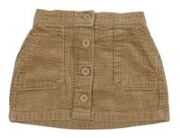 Béžová manšestrová propínací sukně Next