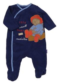 Tmavomodrý fleecový overal s Paddingtonem 