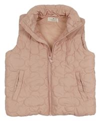 Světlerůžová šusťáková prošívaná zateplená vesta H&M
