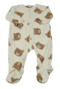 Smetanový fleecový overal s medvídkem Next