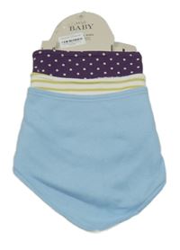 Nové - 3x - Modrý + pruhovaný + fialový slinták s puntíky M&S