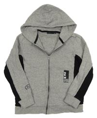 Šedo-černá propínací mikina s kapucí Alive