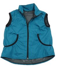 Modrozelená šusťáková vesta 