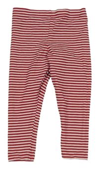 Červeno-bílé pruhované legíny F&F