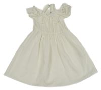 Bílé šaty s volnými rameny Shein