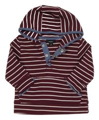 Vínovo-bílá pruhovaná mikina s kapucí Picapino