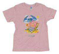 Světlerůžové tričko s prasátkem 