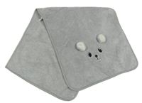 Šedá plyšová plena na odříhnutí s myškou 