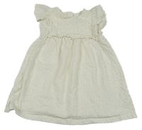 Bílé krepové šaty s madeirou C&A