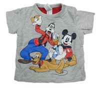 Šedé melírované tričko s Mickeym a kamarády C&A