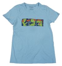 Světlemodré tričko s dinosaury Lucky Kiddo