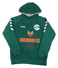 Zelená mikina s potiskem a kapucí Hummel