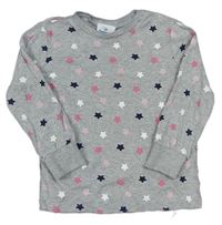 Šedé melírované pyžamové triko s hvězdičkami Topomini