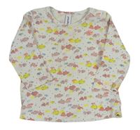 Smetanové triko s rybičkami babyface