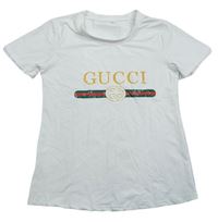 Smetanové sportovní tričko s logem Gucci