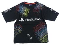 Černé melírované tričko s ovladači 