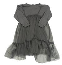 Tmavošedé tylovo/bavlněné šaty H&M