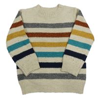 Světlebéžovo-pruhovaný melírovaný svetr zn. Matalan