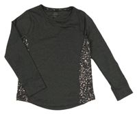 Tmavošedé melírované thermo triko se skvrnkami John Lewis