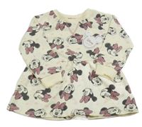 Nové - smetanová tepláková šatová tunika s Minnie PRIMARK