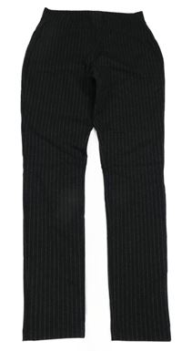 Černé pruhované slavnostní kalhoty C&A