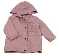 Starorůžová nepromokavá jarní bunda s Tweetym a kapucí zn., PEPCO