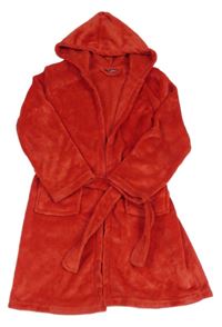 Červený plyšový župan s kapucí DESTINATION 