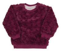 Vínová chlupatá mikina Ergee