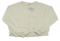 Nové - smetanová  oversize crop mikina Next