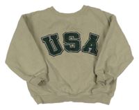 Světlekhaki mikina s nápisem ZARA