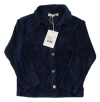 Nové - tmavomodrá žebrovaná plyšová košilová bunda HOUSE OF JAMIE