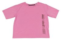 Růžové melírované sportovní crop tričko s nápisem C&A