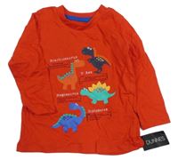 Nové - červené triko s dinosaury St. Bernard
