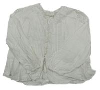 Bílá pruhovaná crop halenka ZARA