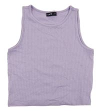 Světlefialový žebrovaný crop top LMTD