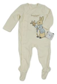 Nové - smetanový žebrovaný sametový overal s králíčkem - Peter Rabbit St. Bernard
