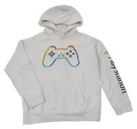 Bílá mikina s ovladačem - PlayStation a kapsou a kapucí H&M