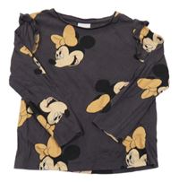 Tmavošedé triko s Minnie a volánky Disney