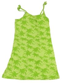 Zelené bavlněné šaty s palmami C&A