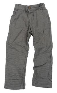 Šedé kostkované plátěné kalhoty F&F