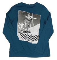Petrolejové triko se skateboardistou C&A