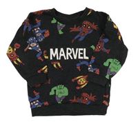 Antracitová melírovaná mikina s Avengers Matalan
