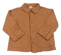 Hnědá vzorovaná propínací košilová bunda H&M