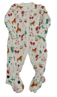 Bílý overal s vánočním motivem Mothercare