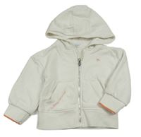 Bílá propínací mikina s výšivkou a kapucí Primark