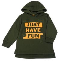 Khaki mikina s nápisem a kapucí Primark