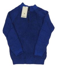 Nové - Modrý melírovaný svetr Tu