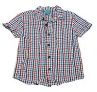 Bílo-modro-červená kostkovaná košile Little Kids