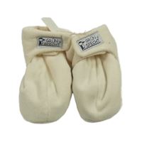 Béžové fleecové rukavice s nášivkou